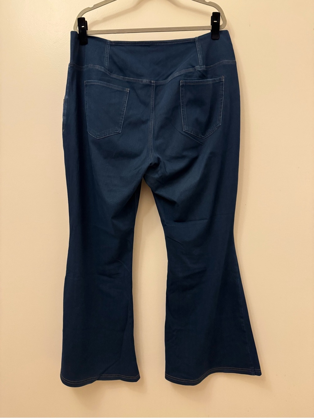 Halara High-Rise Stretch Flare Pants in Deep Denim Blue - Picture 3 of 4